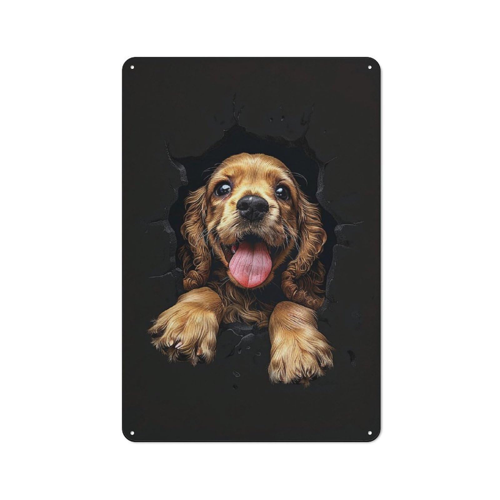 Junmoney Cocker Spaniel Vintage Tin Sign 30X20cm With For Man Cave Or Games Room, Suited To Wall Displays In Games Rooms And Man Caves