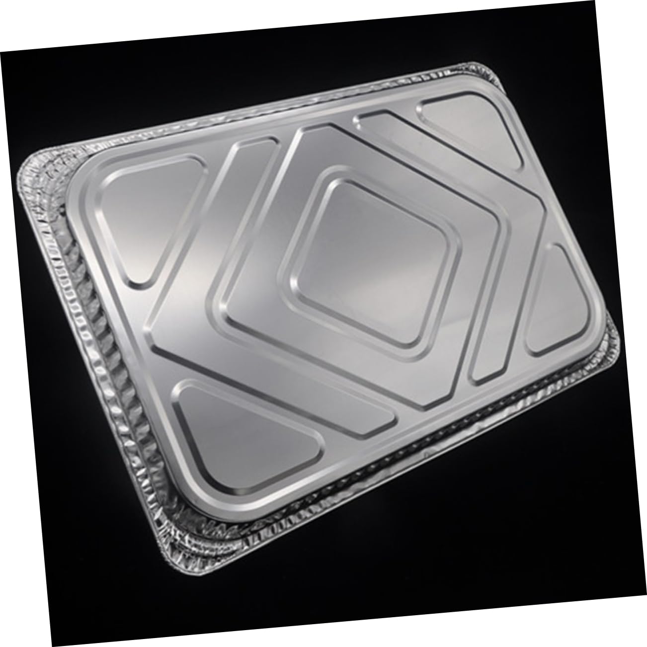 GRIRIW Aluminum Foil BBQ Grease Pans Set of 10 Grease Tray Catch Pan Easy to Clean Disposables for Grill