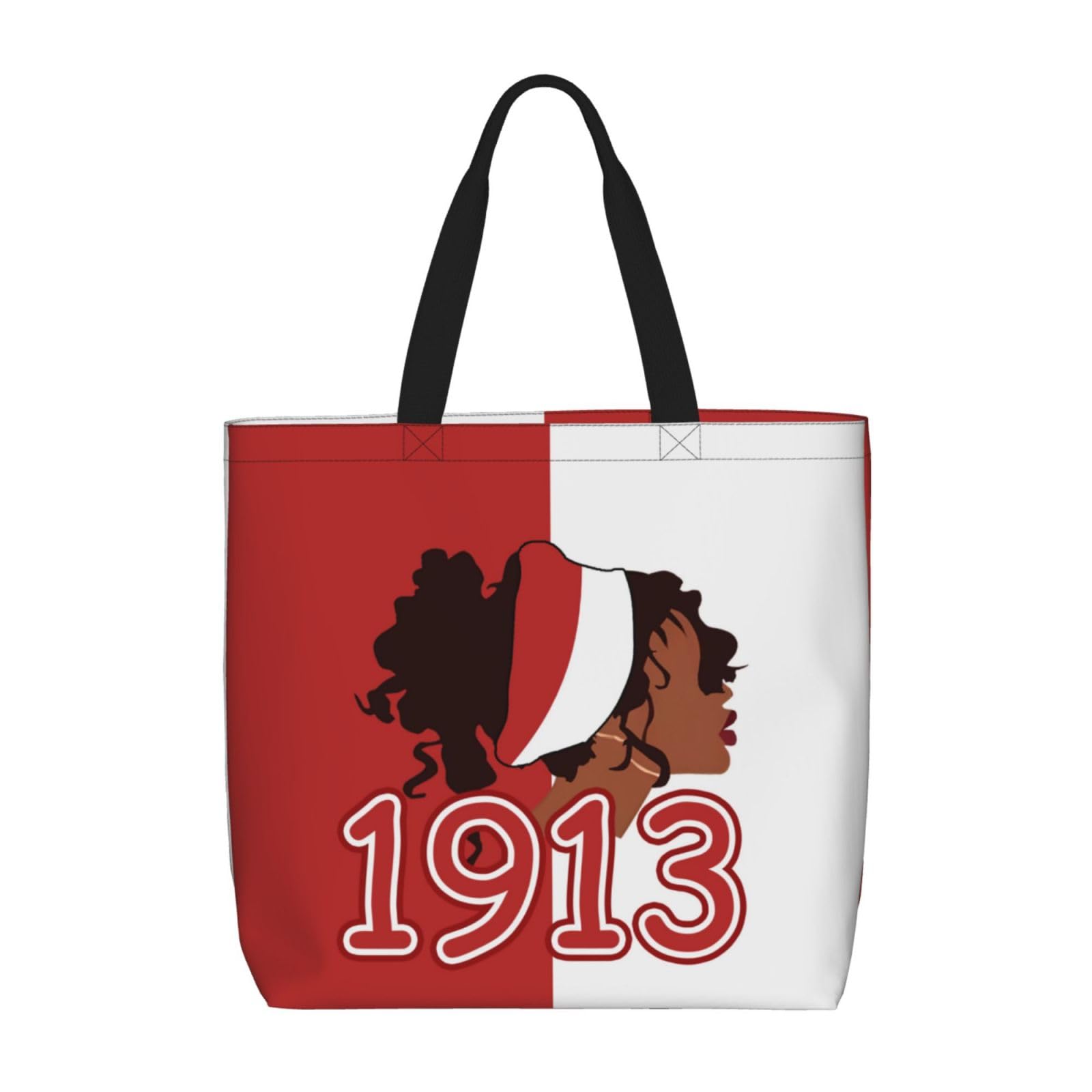 JHAKEDB Sorority Gifts Canvas Tote Bag Reusable Shopping Tote for Women Travel Work Beach Bag Grocery Bags