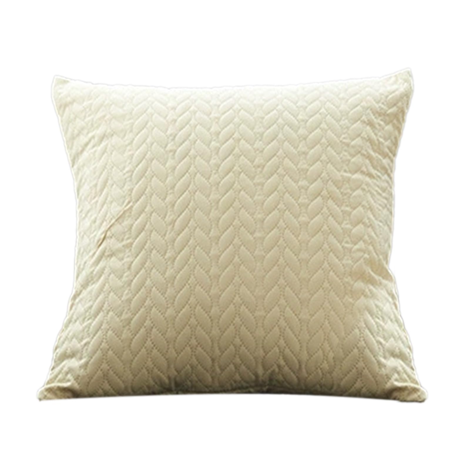 3D Leaf Quilted Embossed Pillow Cover Double Sided Solid Color Cushion Case with Border Edging Decorative Throw Pillow
