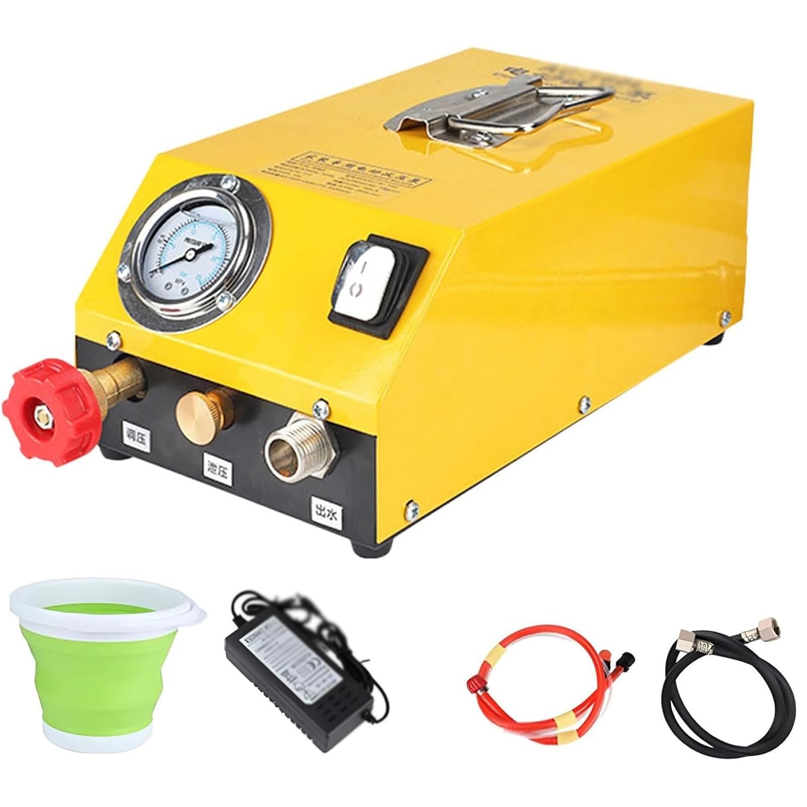 Bomba Hidrostática Eléctrica De Prueba, Comprobador De Presión Hidráulico para Fugas En Tuberías De Agua De 9 A 25 Kg con Asa Y Manguera, Arranque con Un Botón, 13kg