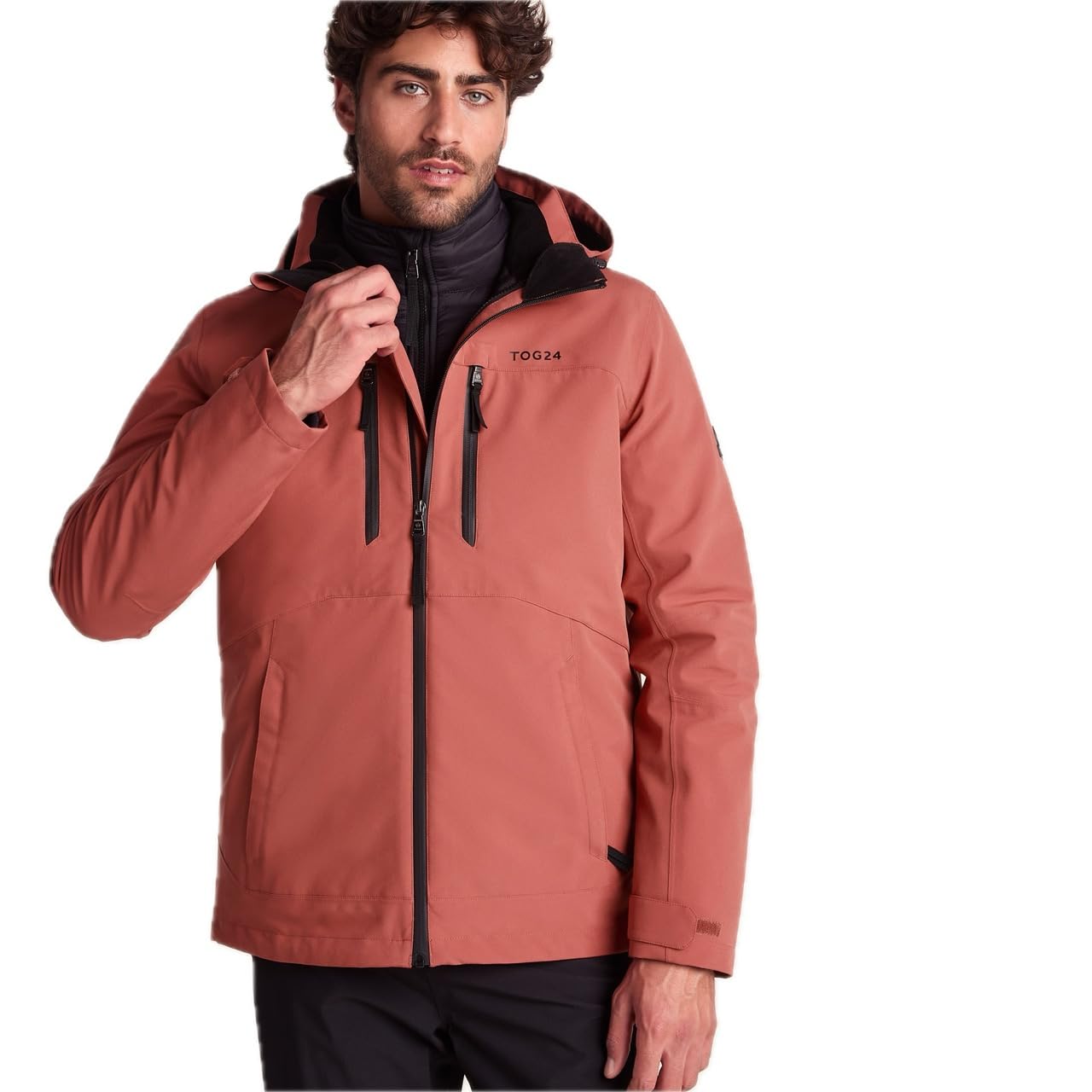 Tog24 Men's Clay Denton 100% Waterproof 3-In-1 Jacket For 2-Piece Set - Outer Waterproof Coat With Hood And Ultra Warm Inner Jacket To Wear Together Or Separately