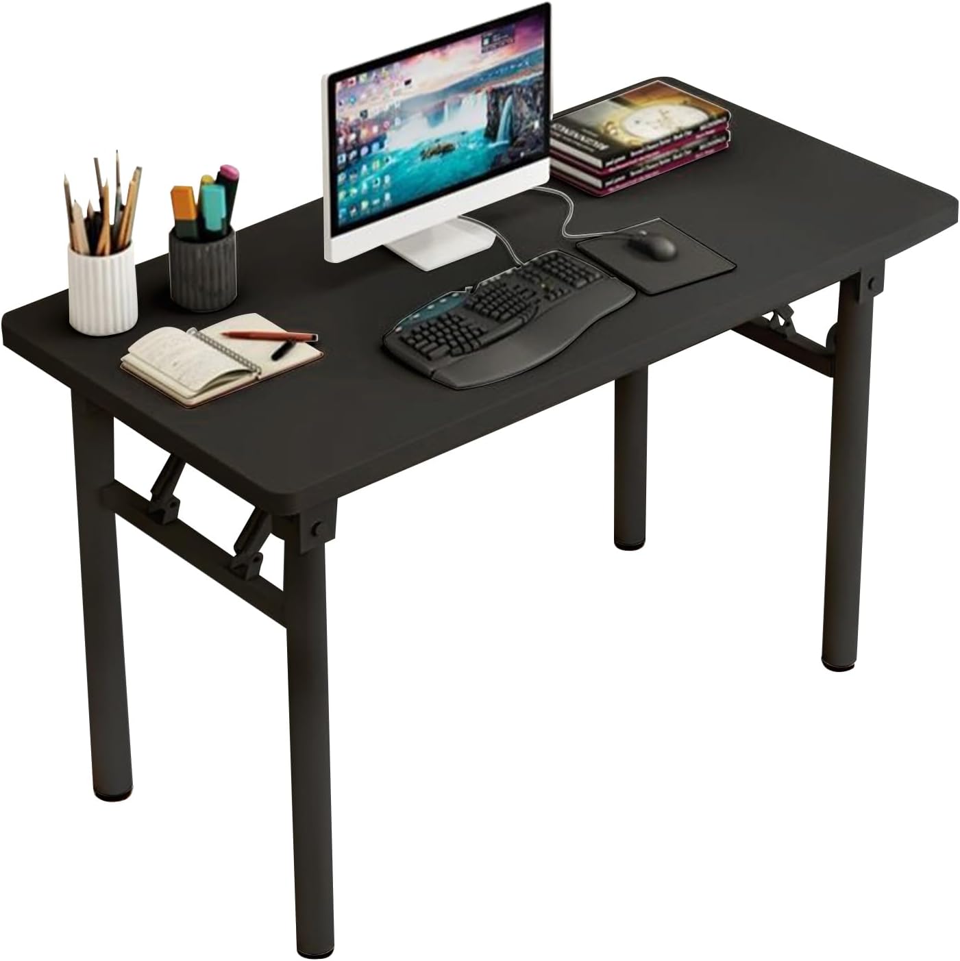 XUEGW Computer Desk Study Table No Assembly Required, Writing Computer Desk Space Saving