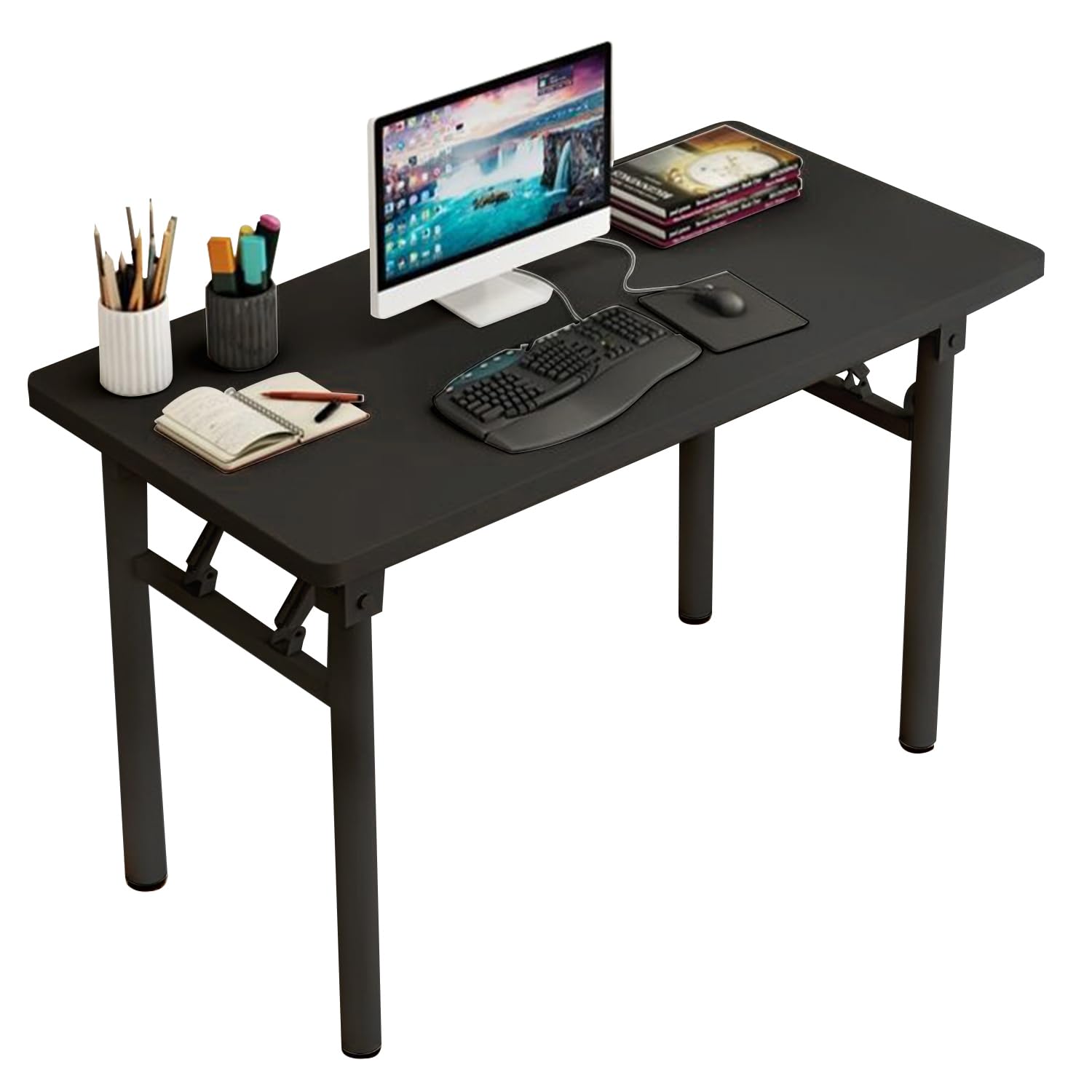 XUEGW Computer Desk Study Table No Assembly Required, Writing Computer Desk Space Saving Foldable Table Simple…