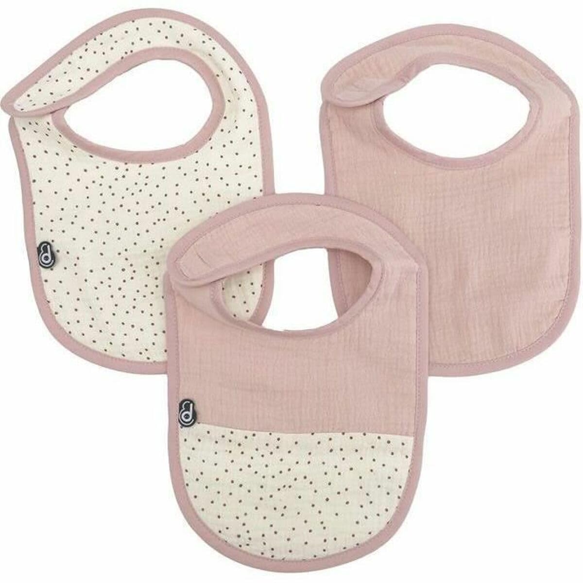 Domiva - Set of 3 Mussel Bibs 6-12 Months Old Pink Cotton Gauze