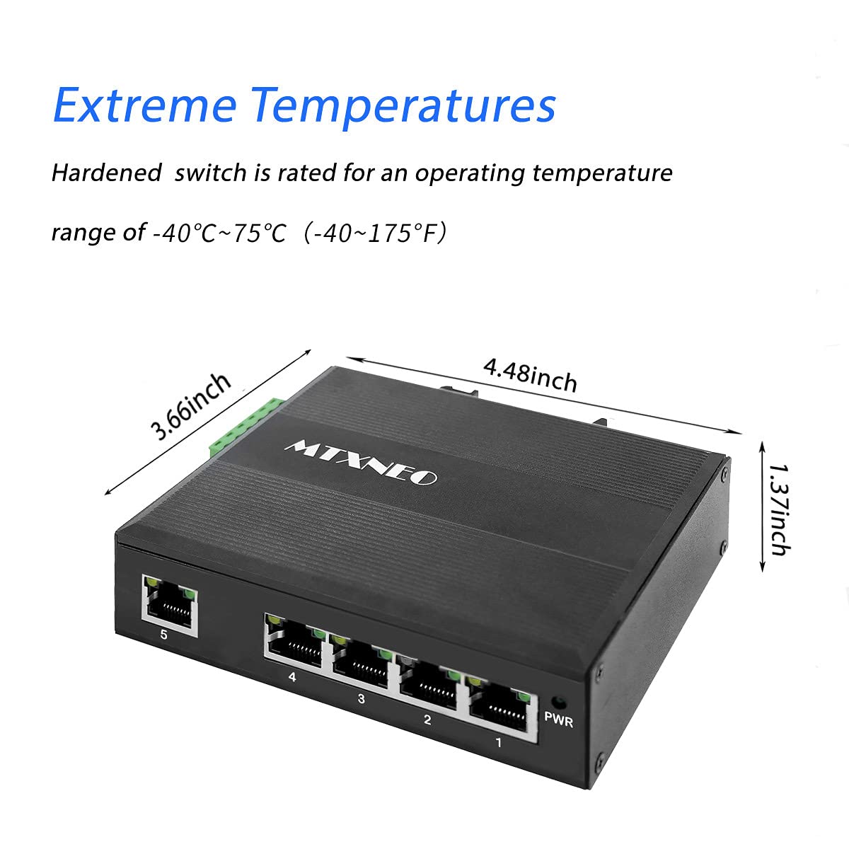 5 Port Gigabit Industrial DIN-Rail Ethernet Switch Hutschiene IP40 Unmanaged Network Switch
