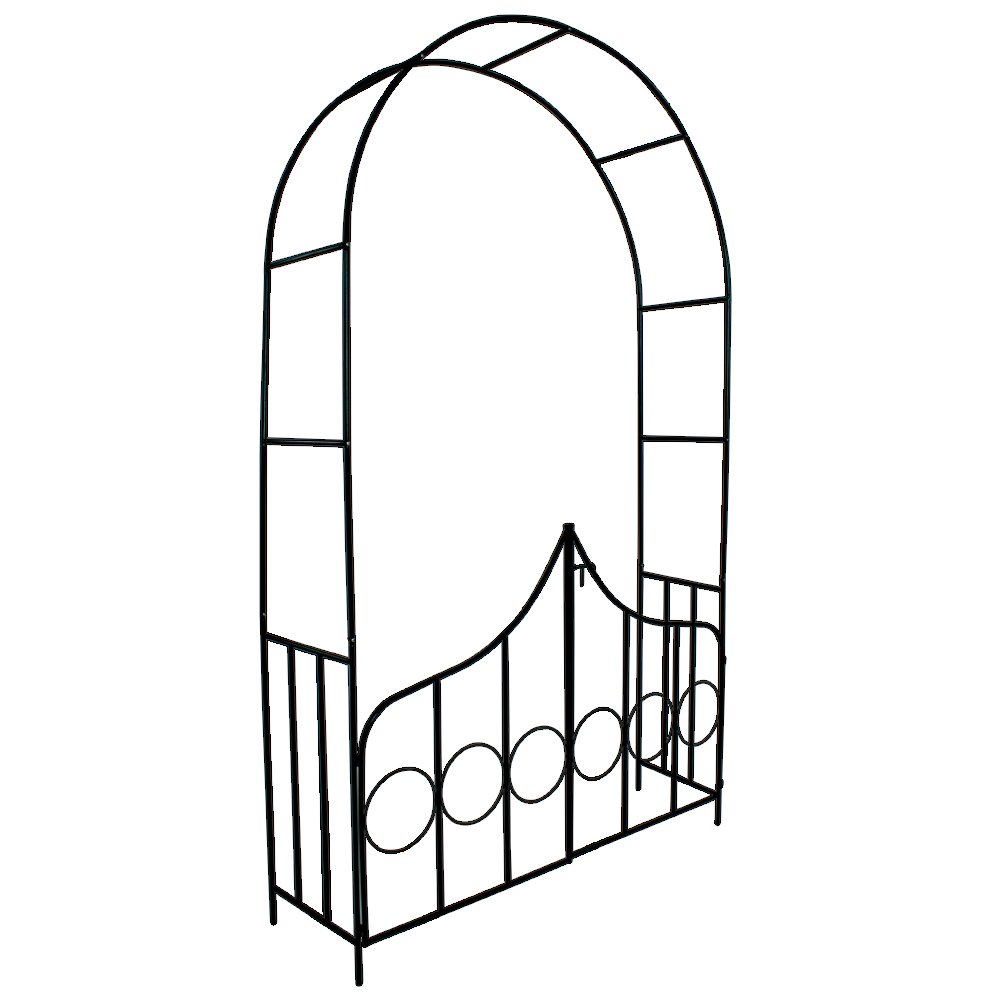 TecTake Arco para enredaderas Arco de rosas con la puerta