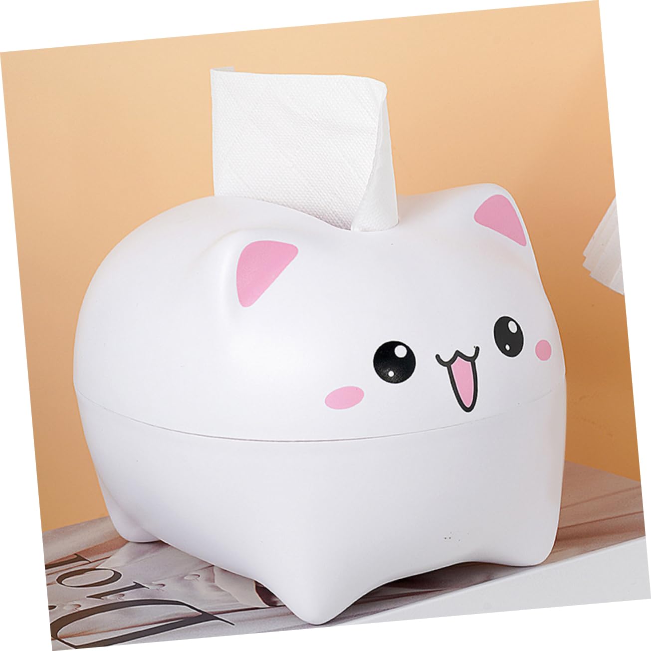 PRETYZOOM Cute Cat Shape Facial Tissue Dispenser Creative Tissue Box Holder for Table Decor Refillable Tissue Box for Home and Office Stylish Towel Holder