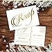 PARTH iMPEX RSVP Postcards for Wedding - Pack of 50 Gold Foil 4x6 Response Cards with Mailing Side White Mailable Invitations for Bridal Shower Reception Engagement Party Anniversary Event Stationery