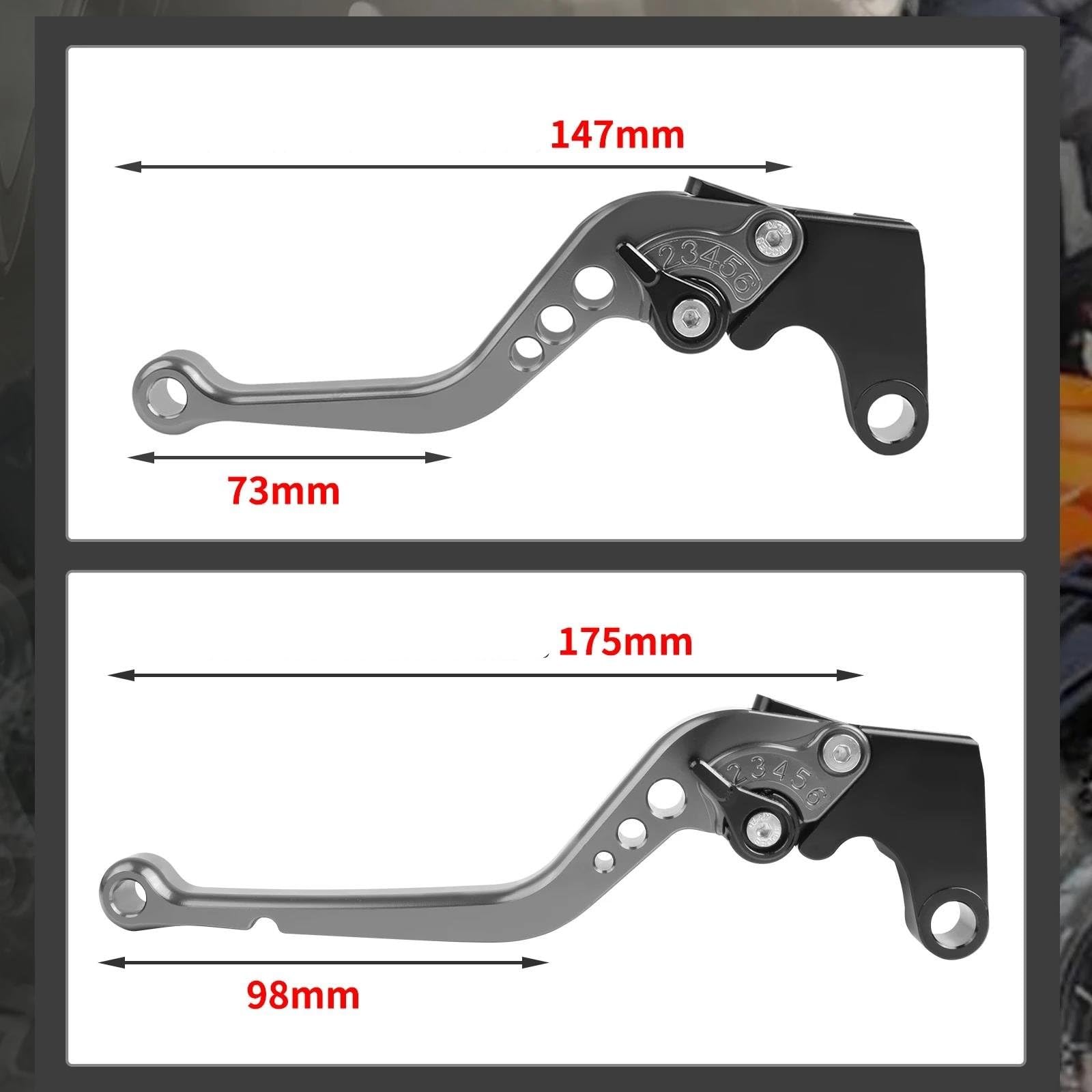 Kupplungshebel Set Kupplungs- Und Bremshebel Für Yamaha XJ6 FZ6R XJ 6 FZ 6R 2009–2020, CNC-gefräst, Links/rechts Griff Bremshebel Motorrad(Schwarz,Lang)