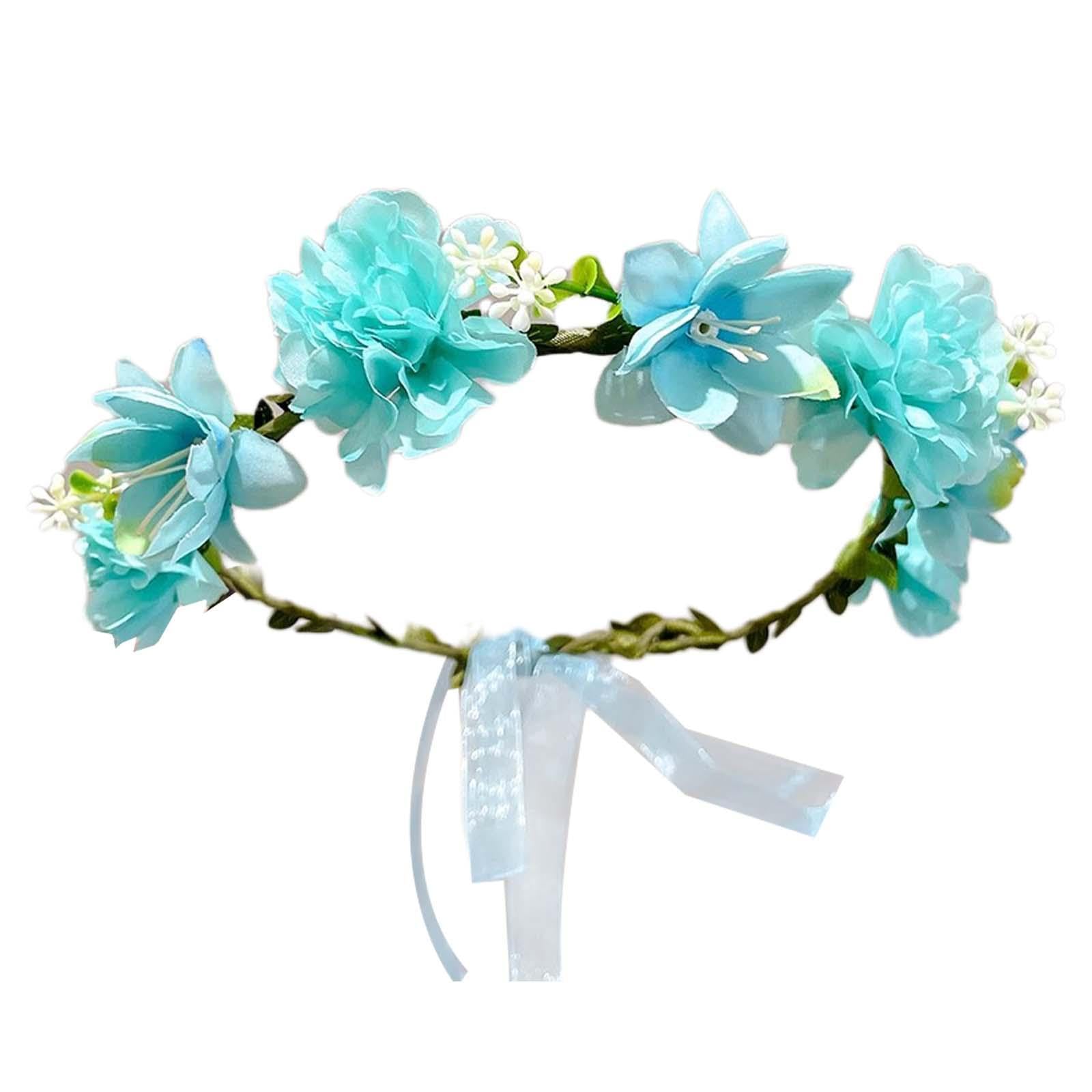 nivaa Flower Headband Hairband Floral Headband for Women for Beach Holiday Wedding Style D-picture-33