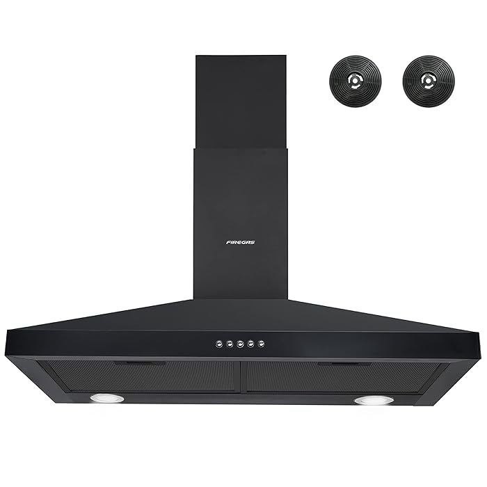 Buy FIREGAS 30 inch Black Range Hood,Convertible Wall Mount Range Hood