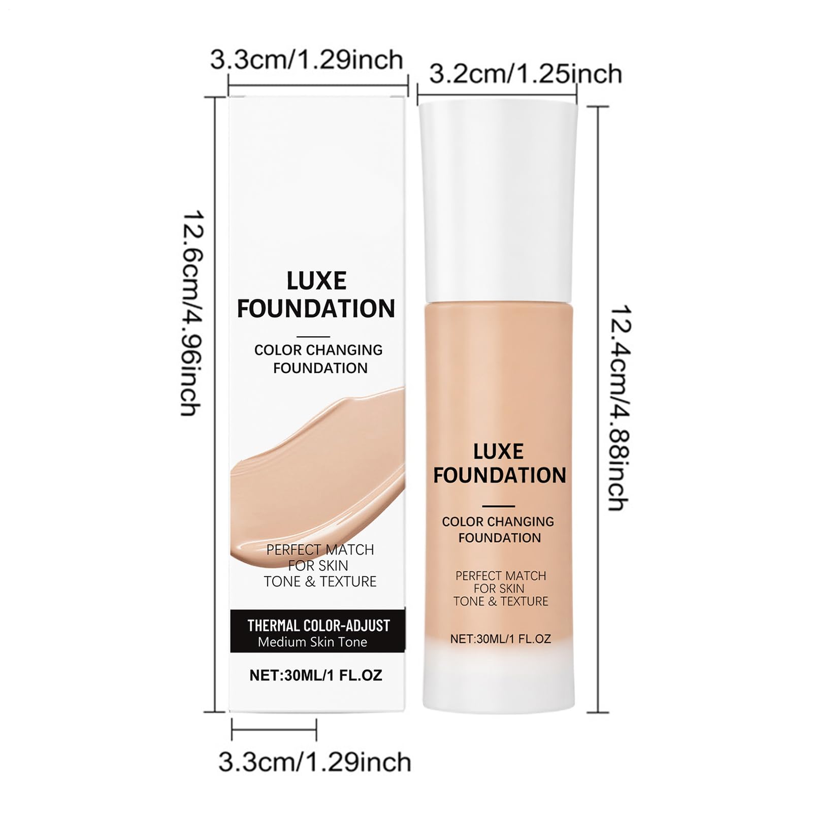 LUXE Base correctora de color inteligente, base que cambia de color, imprimadores faciales de 30 ml, para imperfecciones, belleza, espinillas de la piel, iluminador — view 4
