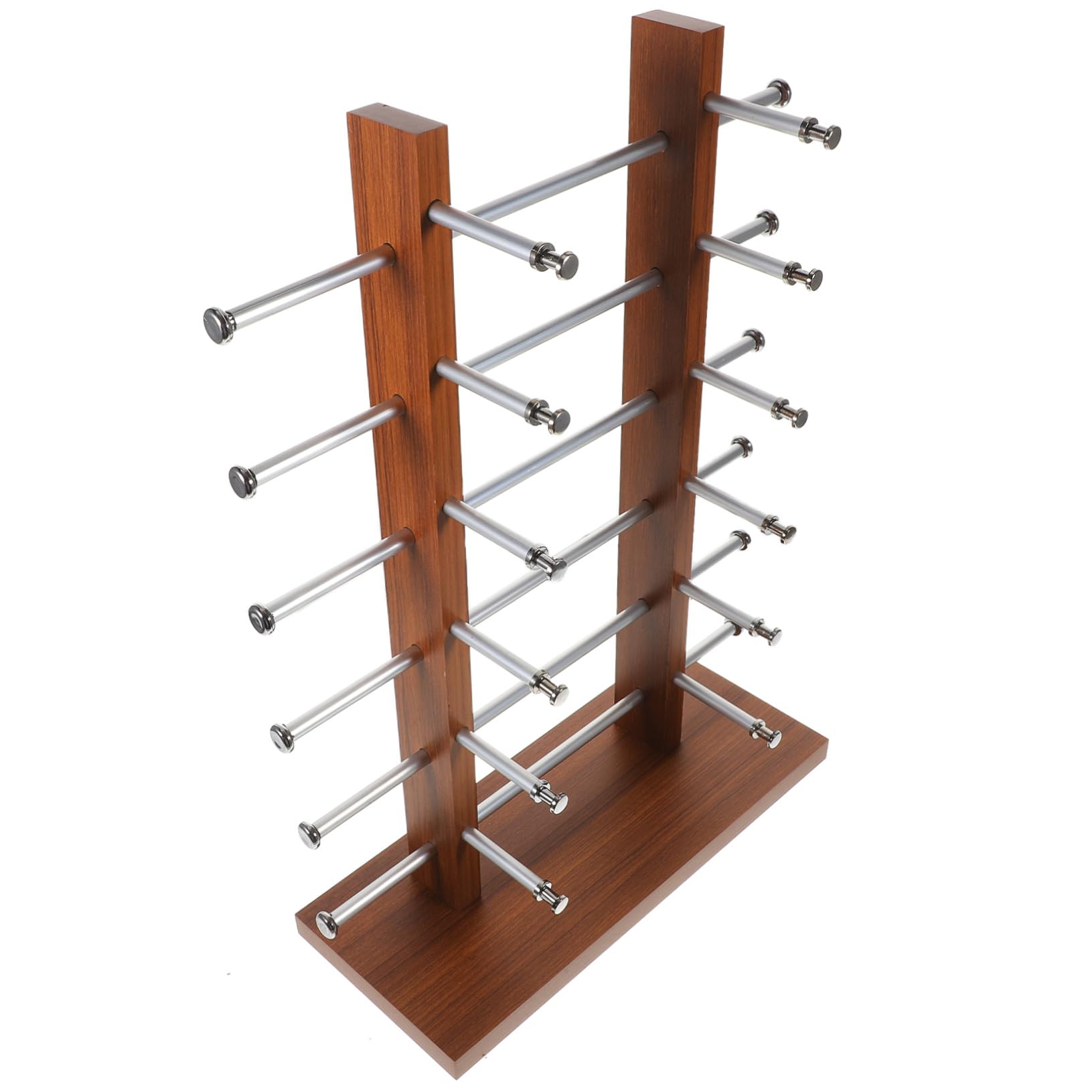 Alipis Vintage Brillenständer Mehrschichtiges Brillenregal Aus Holz Und Aluminium Mit Fächern Stilvoller Sonnenbrillenhalter Und Organizer Zur Platzsparenden Brillenaufbewahrung Präsentat