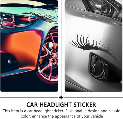 Miniatura 8 de 2 pares de pestañas para faros delanteros, cejas, faros de coche, calcomanías de carrocería de coche, calcomanías de decoración de coche, etiqueta