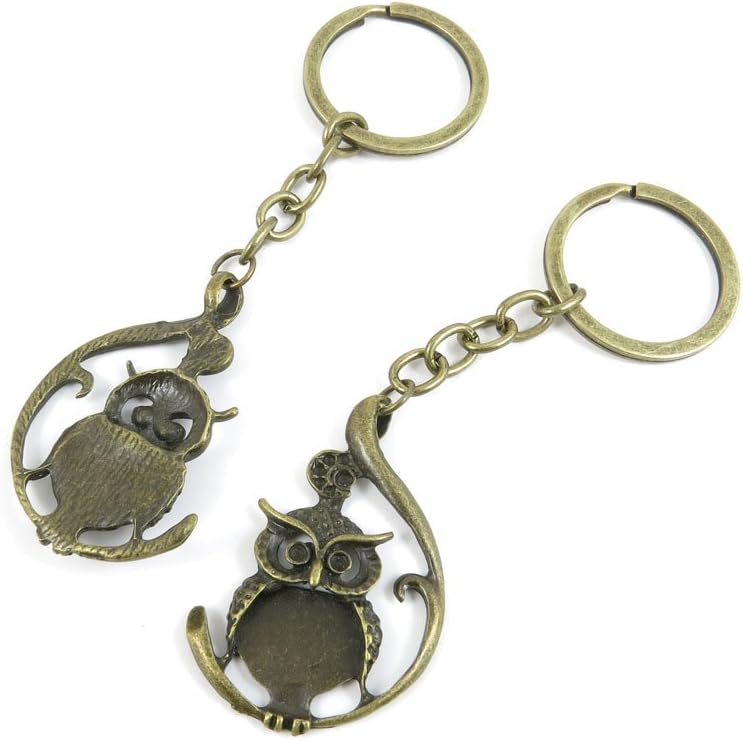 Keyrings Keychains Key Ring Chains Tags Jewelry Findings Clasps Buckles Supplies J1RW5 Owl