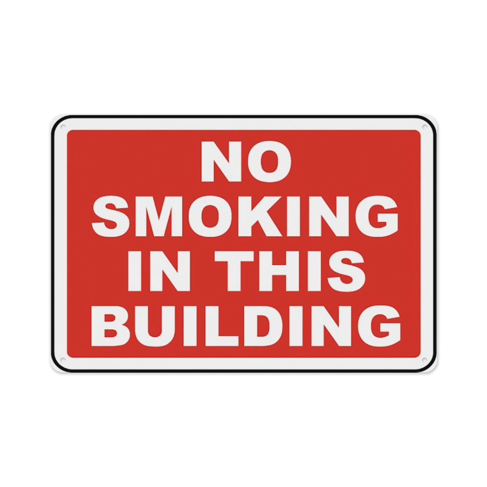 peiyeety No Smoking In This Building Sign Aluminum Tin Warning Signs For Home Outdoor Garden 8X12 Inches