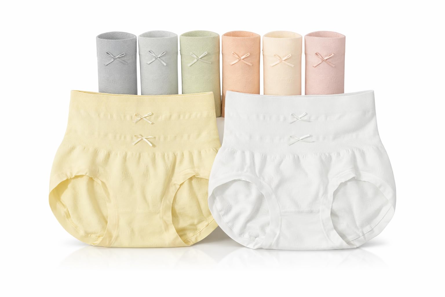 kintin Soft Cotton Briefs for Women with lace and Bow Underwear Knickers Brazilian Ladies Hipster Panties Panty Multipack Pack of 2 Free Size Multicolour-picture-45