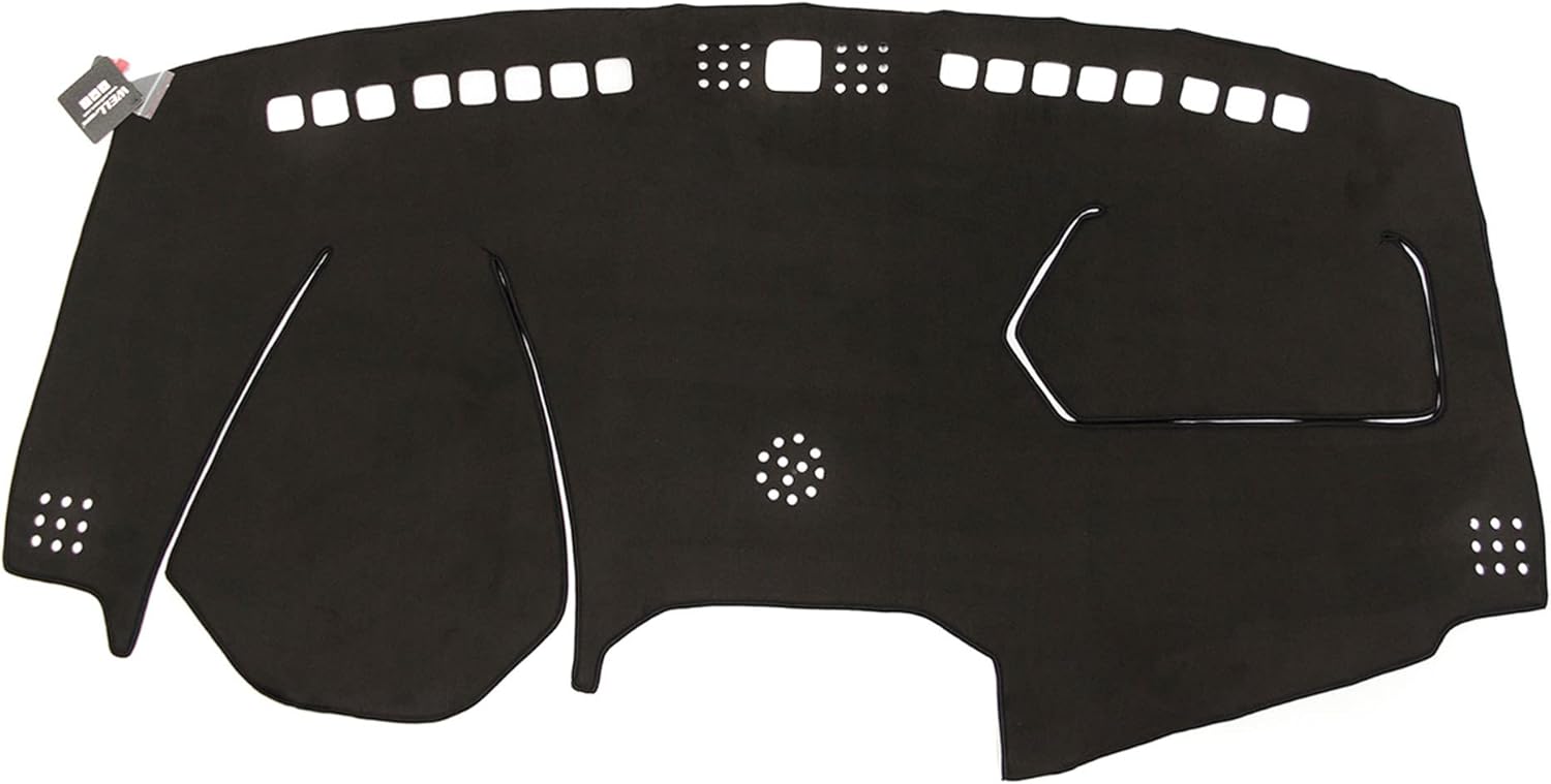 WellVisors Black Suede Dash Mat Dashboard Cover Compatible with Ford Transit Connect 2019-2023 Without Head-Up Display 3-777FD012