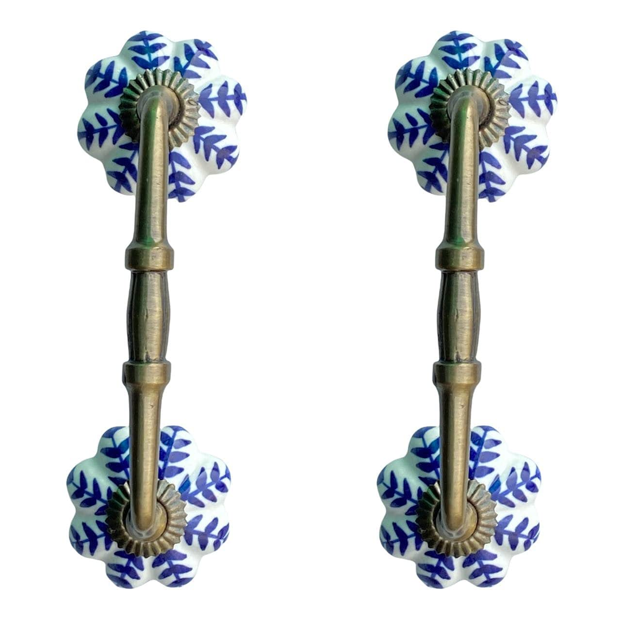 Maison Belle Ceramic Door Handle Gold Antique Finish - (Size 6 Inch, Hand Painted) - Pack of 1 - Hole to Hole 4 Inch (B09F3RG8FW) Amazon Price History, Amazon Price Tracker