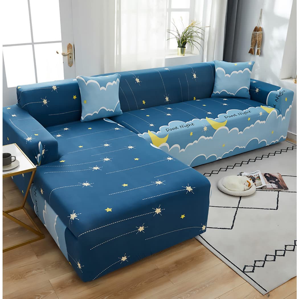 ZHD&CC Sofa Slipcovers L Shape, Corner Sofa Cover, L Shape Sofa Covers, Corner Sofa Bed Cover, Jacquard Polyester Fabric Stretch Sofa Covers Furniture Protectors,E,4 Seater