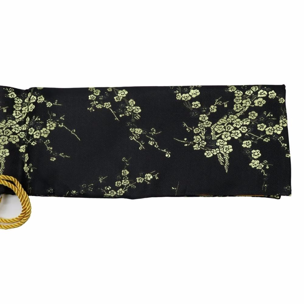 Custodia in seta per wakizashi, tanto o katana giapponese, astuccio lunghezza di 130 cm, di colore nero, per spade giapponesi