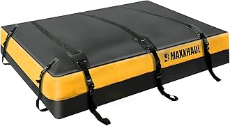 MaxxHaul 50853 Truck Platform Rack Rooftop Cargo Carrier Bag, 20 Cu Ft (63″ L × 54″ W × 10″ H), Heavy-Duty PVC, Weather-Resistant with Lockable Zipper & Full Strapping System