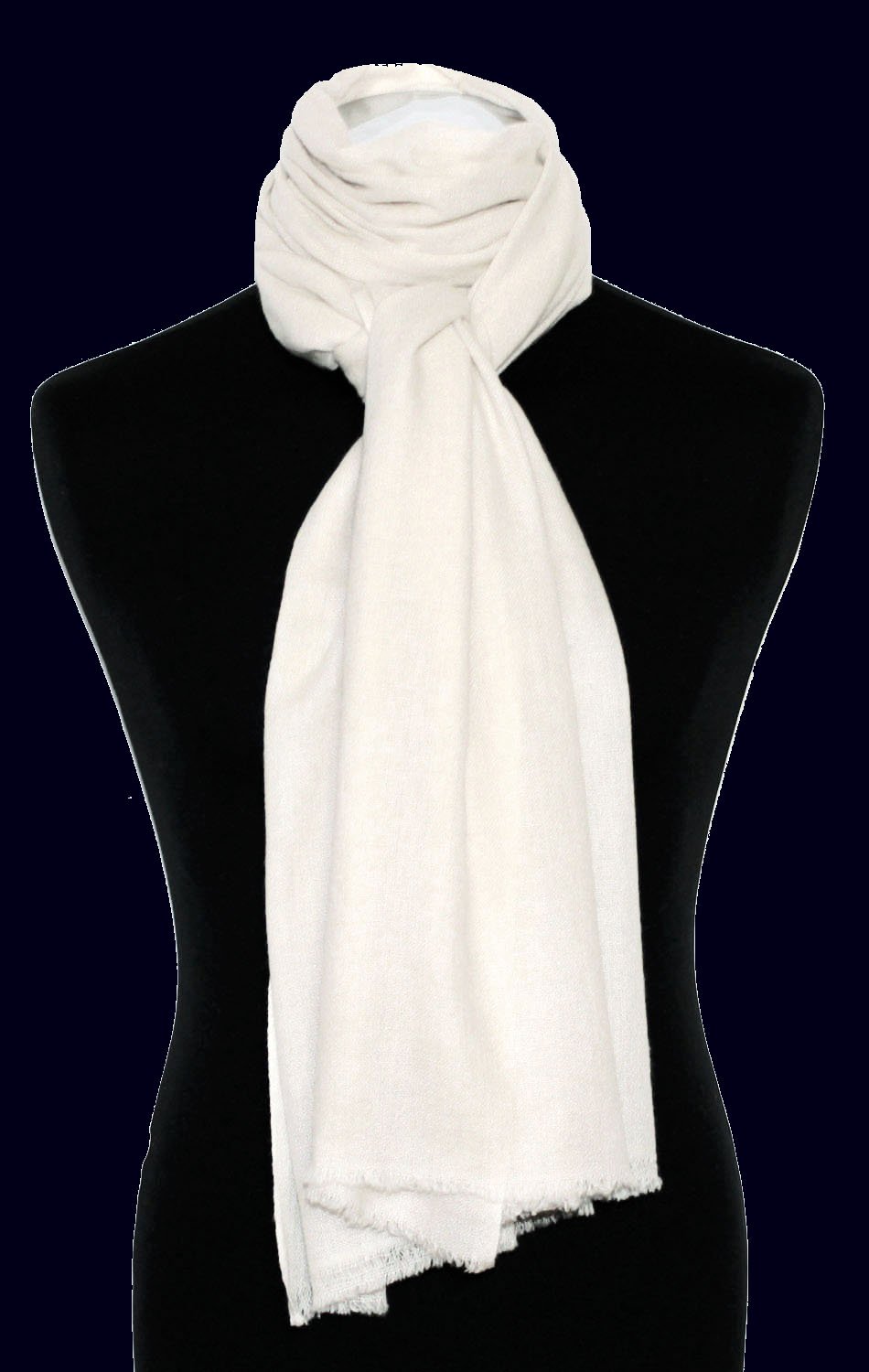 Lorenzo Cana Damen Pashminaschal Schaltuch aus 100% Kaschmir leicht kuschelweich Kaschmirschal Kaschmirtuch Kaschmirpashmina einfarbig ivory 78296