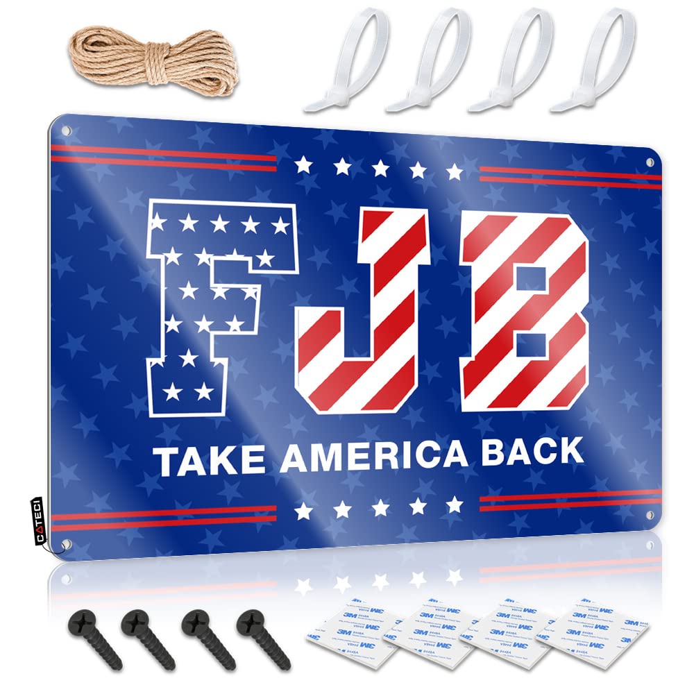 Fzfn Men's Colour Funny Sign Country Custom Tin Sign, Soft Bath Fade Resistant Fjb Take America Back For Home Kitchen | Novelty Vintage Decor For Farmhouse Party(30X40cm)