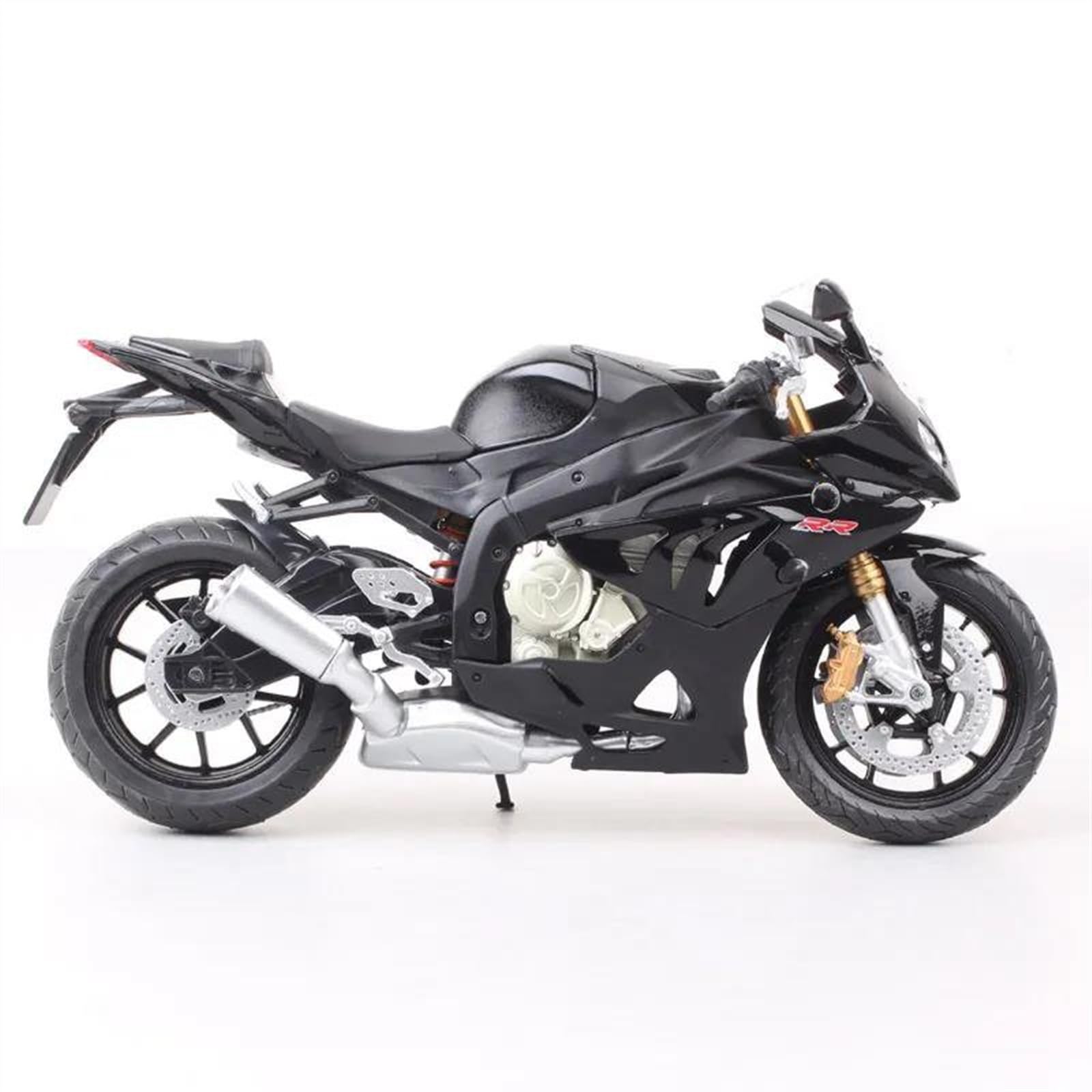 SEYXF Motorbike Toy 1/12 for BMW S 1000RR S1000RR 2009 Motorcycle Model Simulation Alloy Toy(Black- Silver)