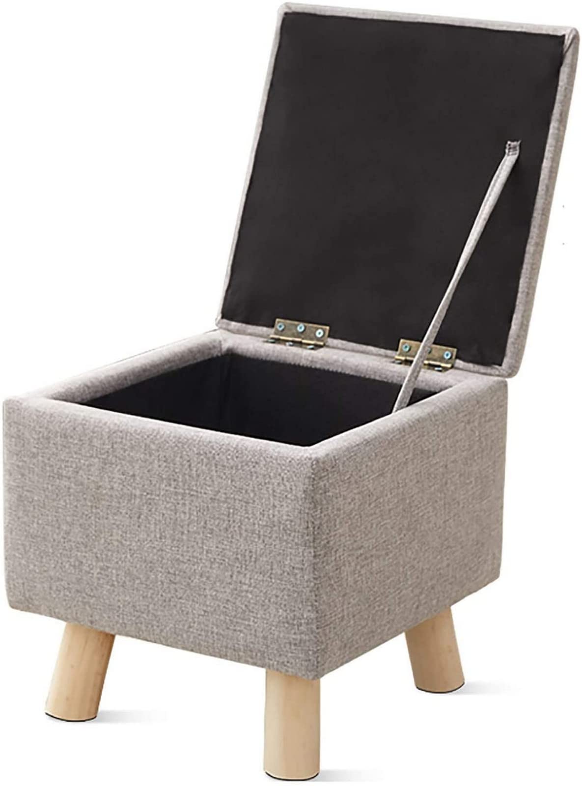 Pouf Ottoman avec Rembourrage Éponge Élastique et Pieds en Bois
