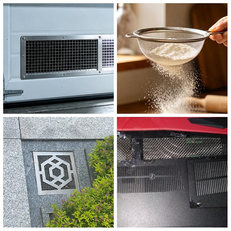 (5.9''x8.2'') 4 Pack 15x21cm 20 Mesh Stainless Steel Wire Mesh, Flexible Vent Screen, Block Flies Rats Insects for Air Bricks and Vents