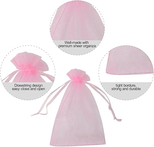 Miniatura 16 de HRX Package 100 bolsas de organza con cordón verde oliva, 4 x 6 pulgadas, bolsas de regalo de malla de caramelo, bolsas de joyería, bolsitas