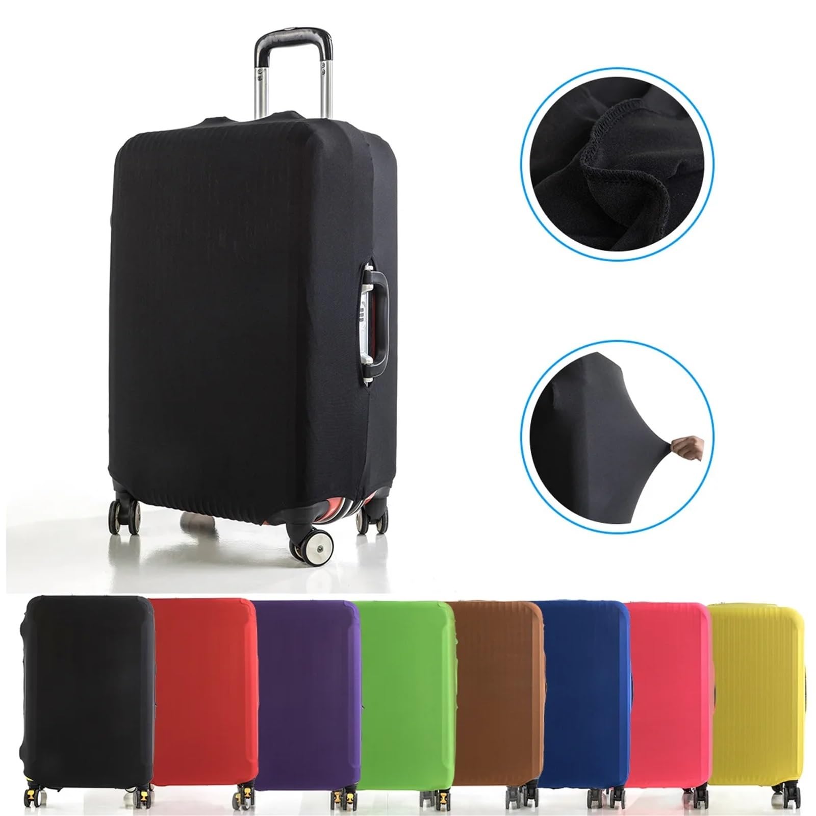 2 uds Cubierta de Equipaje Tela elástica Protector Maleta Polvo Adecuada for 18-32 Pulgadas Organizador Viaje para Maletas(Blue,L(26-28inch))