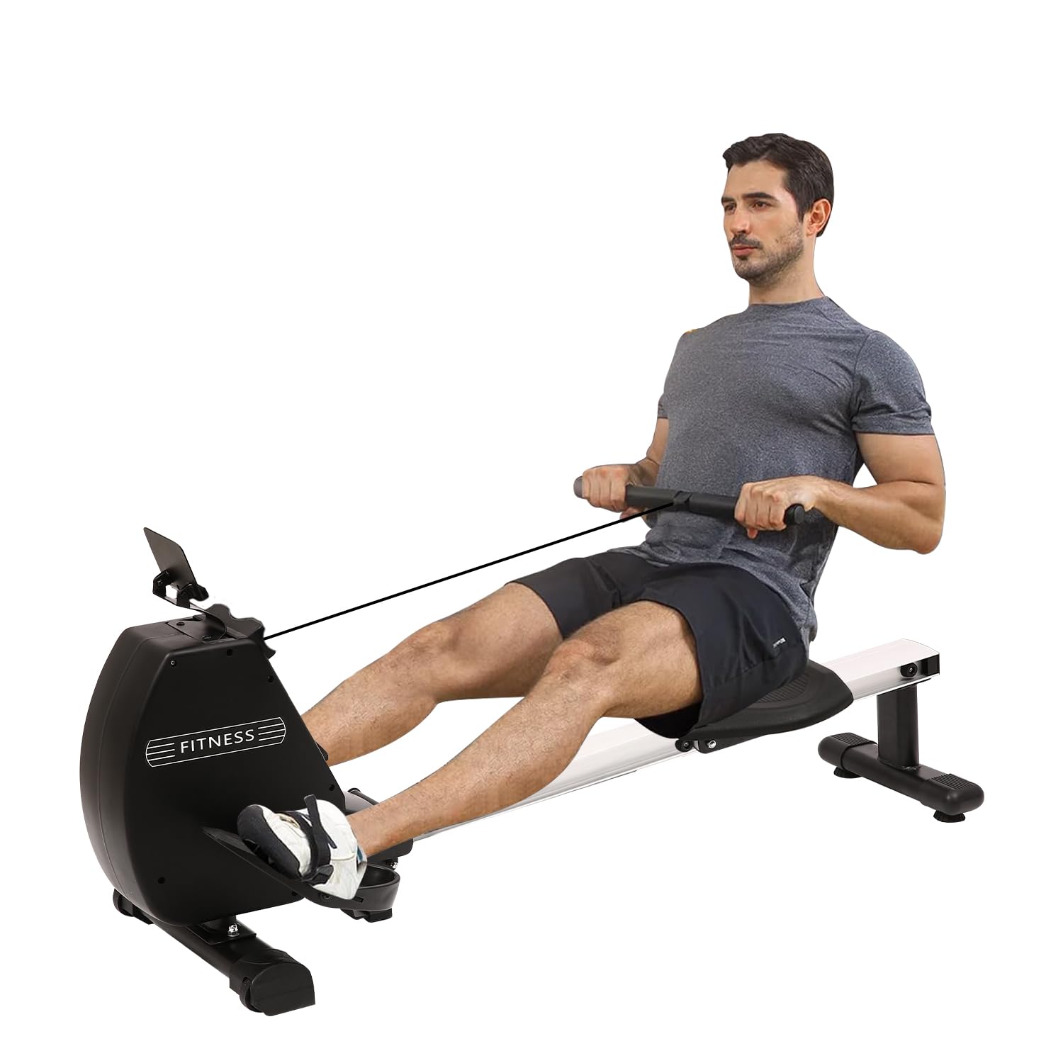 COOLBABY Fitness Unisex Adult Rac-2500 Air Rowing Machine with Advanced Display, Black - Standard