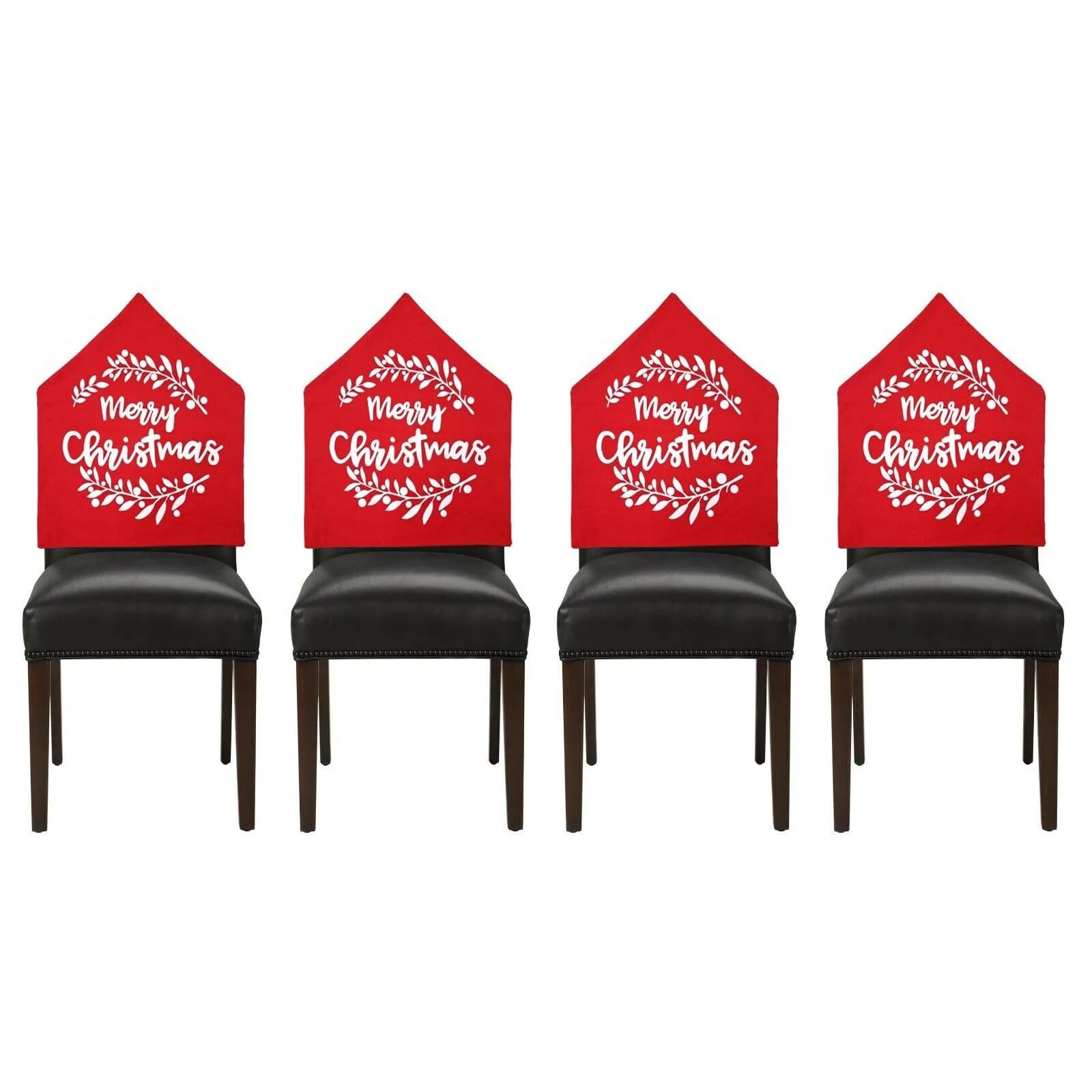 RockParty Merry Christmas Chair Covers - Festive Table & Dining Room Decoration, Set Of Xmas Dining Chair Covers For Holiday Parties (12)
