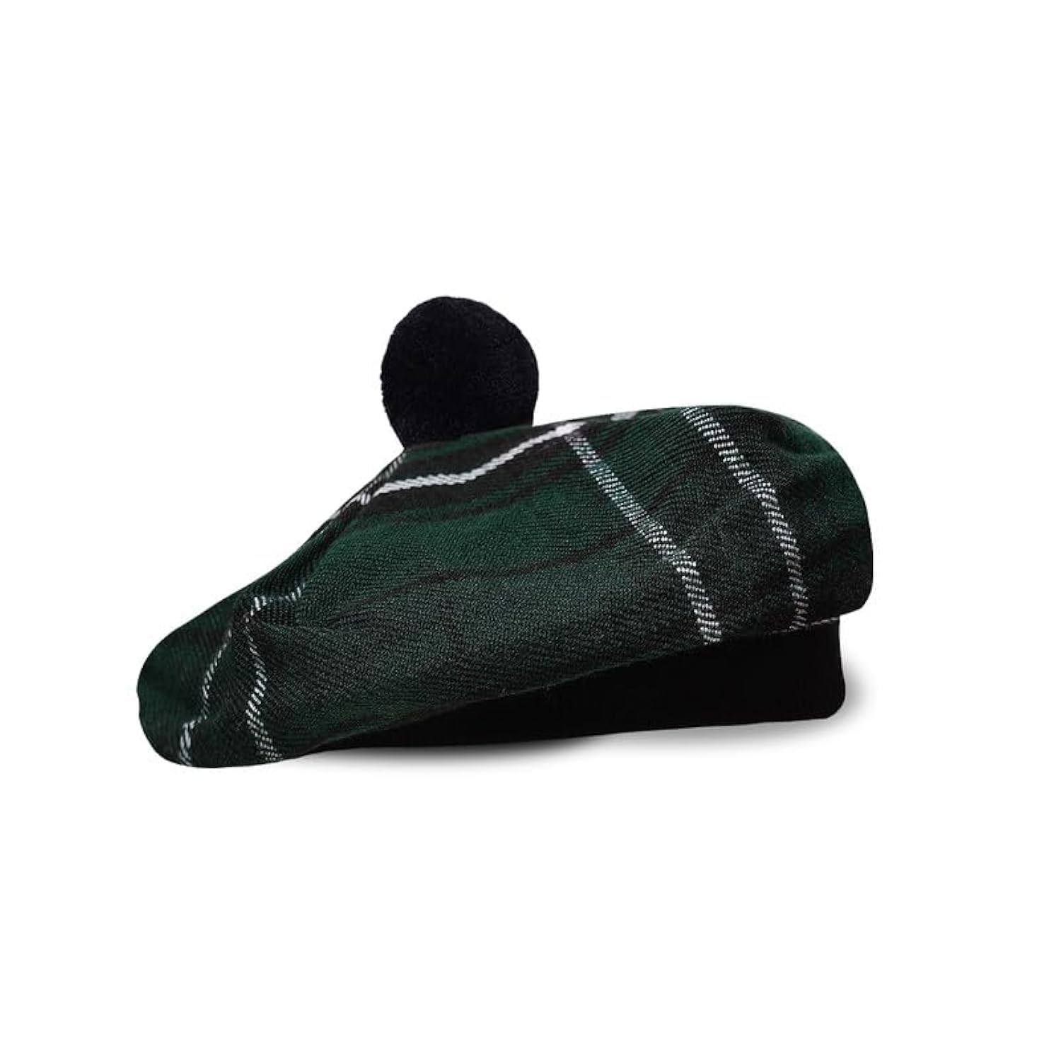 Scottish Tam O’ Shanter Hat Tartan Bonnet Pom Pom Wool Flat Cap One Size