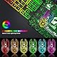 Kabellose Gaming-Tastatur und Maus, 87 Tasten, Regenbogen-LED-Hintergrundbeleuchtung, wiederaufladbar, 3800 mAh Akku, mechanisches Gefühl, Anti-Ghosting, ergonomisch, wasserdicht, RGB-Maus (schwarz)