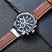 BUREI Reloj de Hombre cronógrafo Vintage marrón Correa de Cuero multidial Calendario Impermeable Reloj de Cuarzo simulado clásico Deportivo para Hombre Regalo Imagen de BUREI Reloj de Hombre cronógrafo Vintage marrón Correa de Cuero multidial Calendario Impermeable Reloj de Cuarzo simulado clásico Deportivo para Hombre Regalo