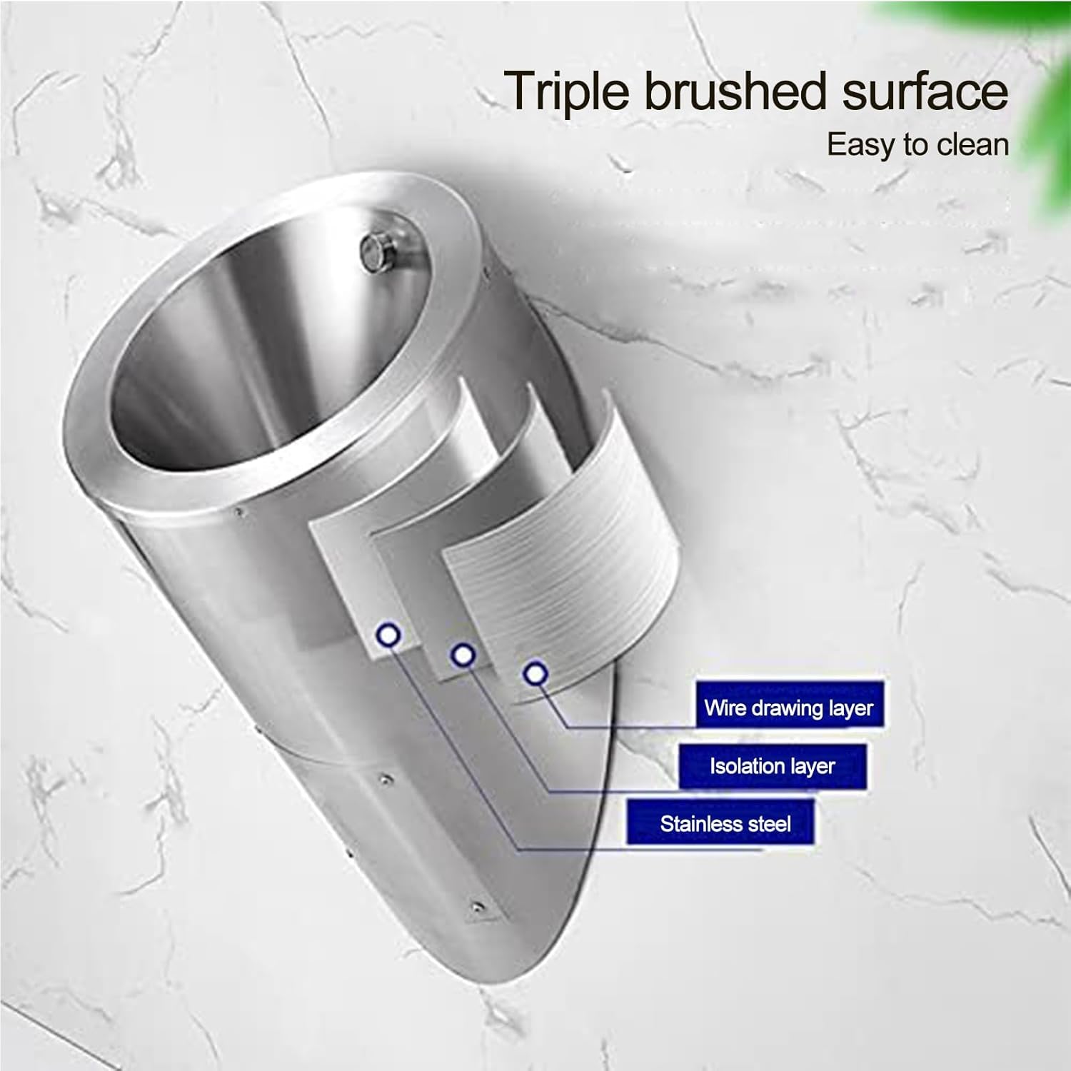 MRKU Stainless Steel Oval Wall Mounted Urinal, High Efficiency Flush for Commercial Use, Automatic Sensor
