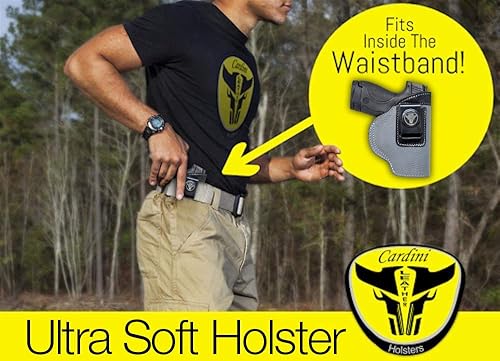 Miniatura 9 de Cardini Leather  Funda de cuero IWB prémium para transporte oculto  Funda Glock 26 en el interior de la cintura, funda Glock 27 IWB, funda Glock 42,