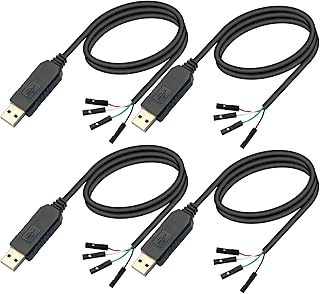 CenryKay CH340G USB to TTL Serial Adapter USB to RS232 TTL Converter Download Flash Line USB to Serial Port for Arduino Download Cable (4PCS)