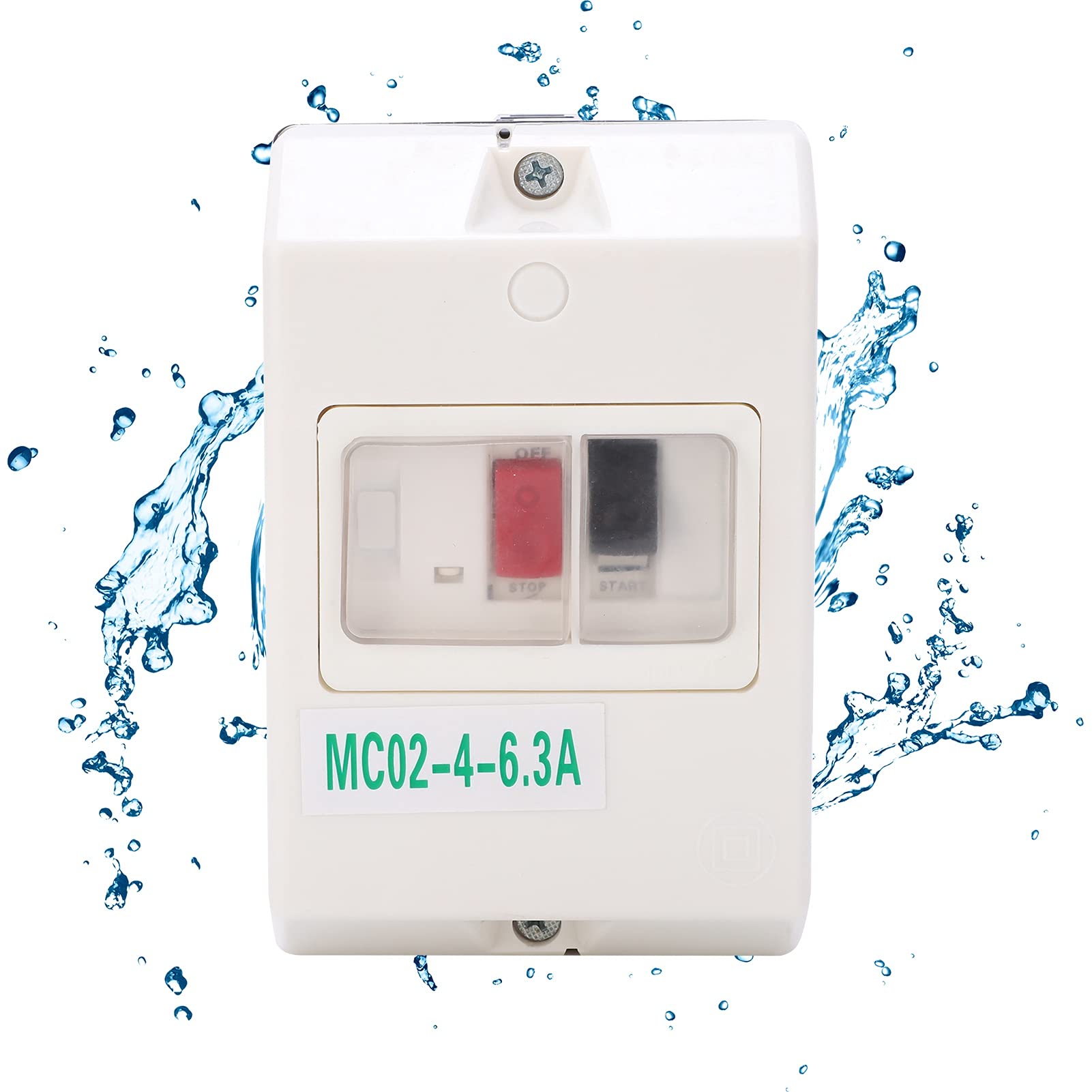 Peahefy Motor Protection Switch,Motor Protection Switch Circuit Breaker Mc02 1 6 2 5a 50 60hz Abs Waterproof 220v 380v Electronic Components
