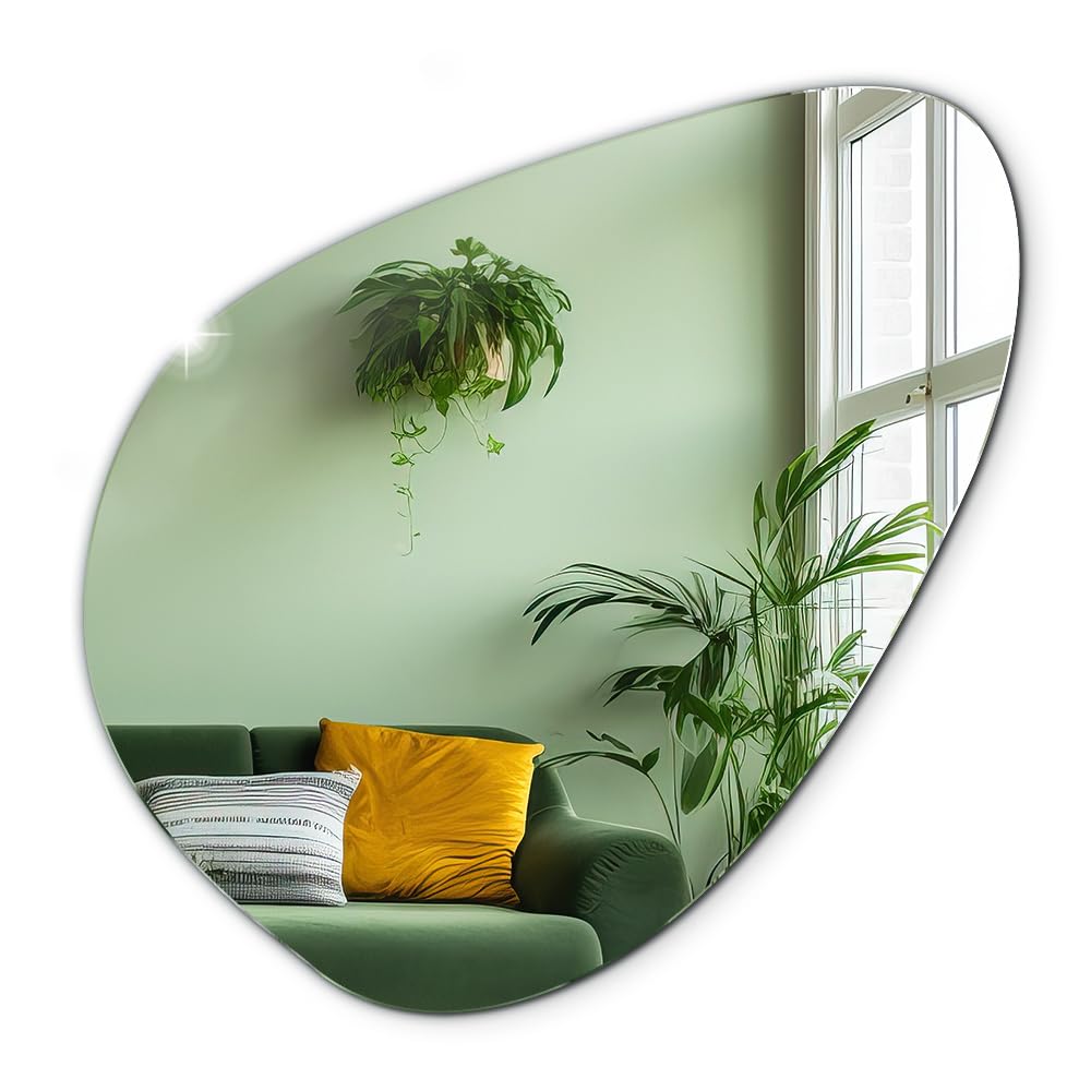 Tulup Beautiful Large and Asymmetric Big Wall Mirror 77x77cm/30,3x30,3inch Bathroom Spot Shape Ready for Mounting
