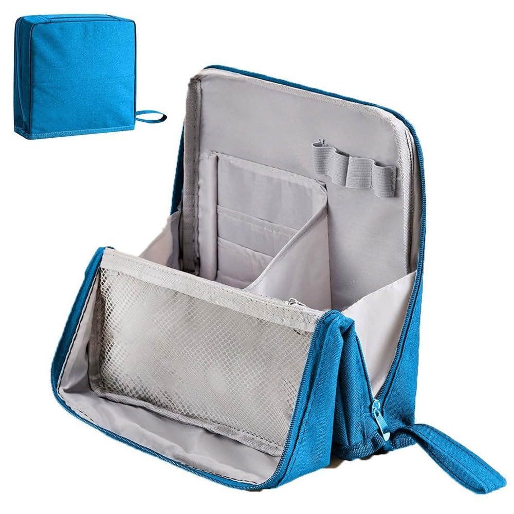 SROCOPT Standing Makeup Bag, 2025 New Upgraded Portable Large Capacity Pencil Cases, Multi-Purpose Waterproof Office Storage Makeup Bag Organizer with