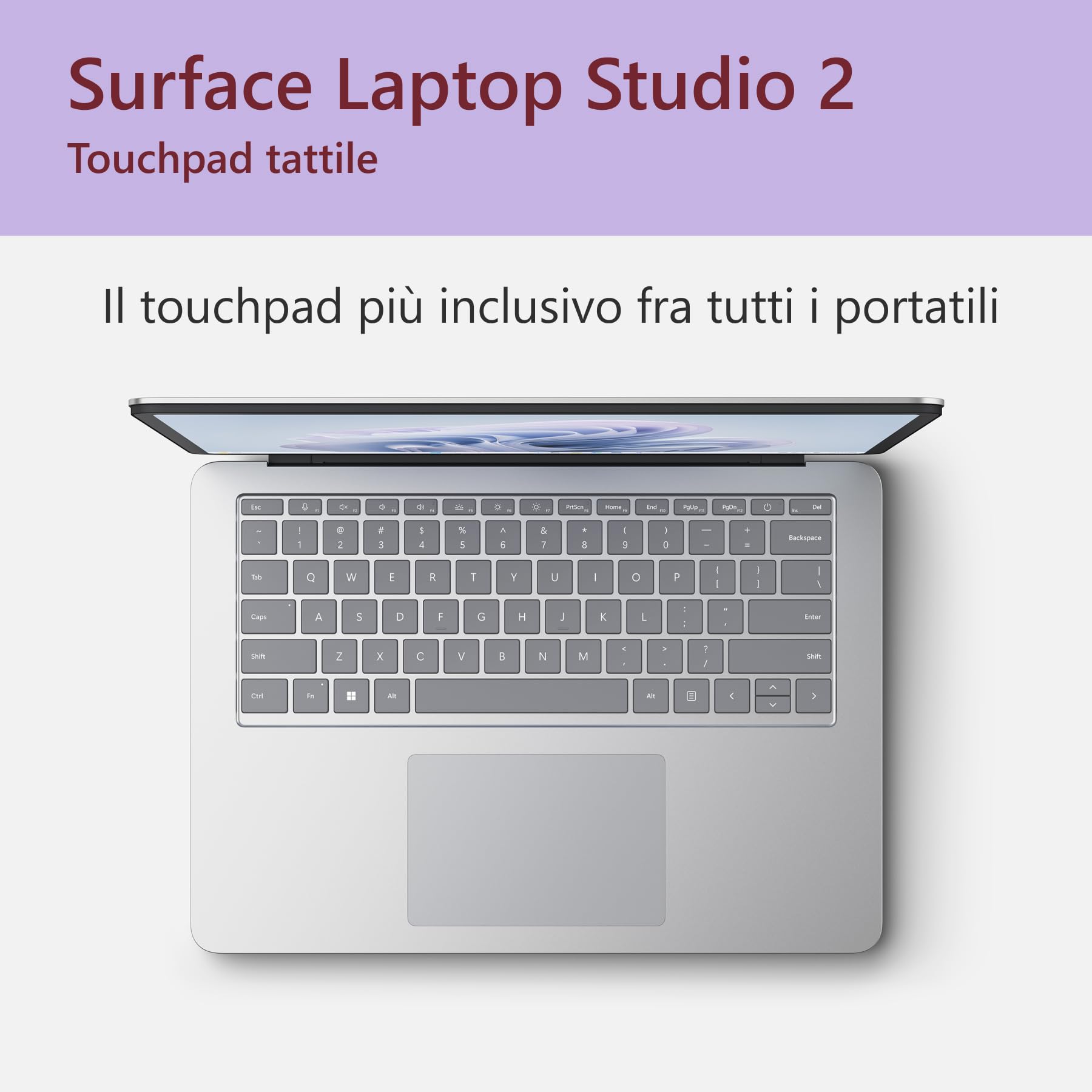 Microsoft Surface Laptop Studio 2 (14,4" Processore Intel EVO i7 32GB/1TB Wi-Fi Platino Grafica NVIDIA GeForce RTX4050, Windows 11)