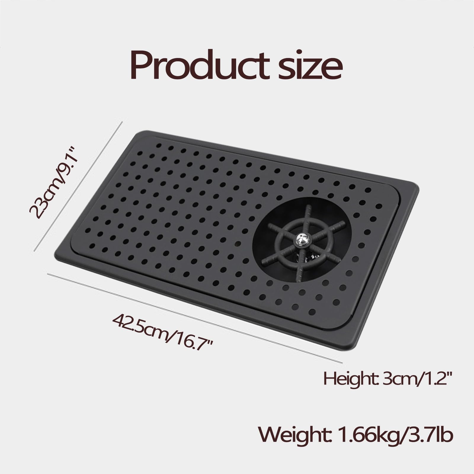 YJSG Glass Rinser, Stainless Steel Sink Cup Rinser, Drip Tray Cup Washer, Silver/Black Middle Size Glass Washer with High Pressure Spray,[b] Black