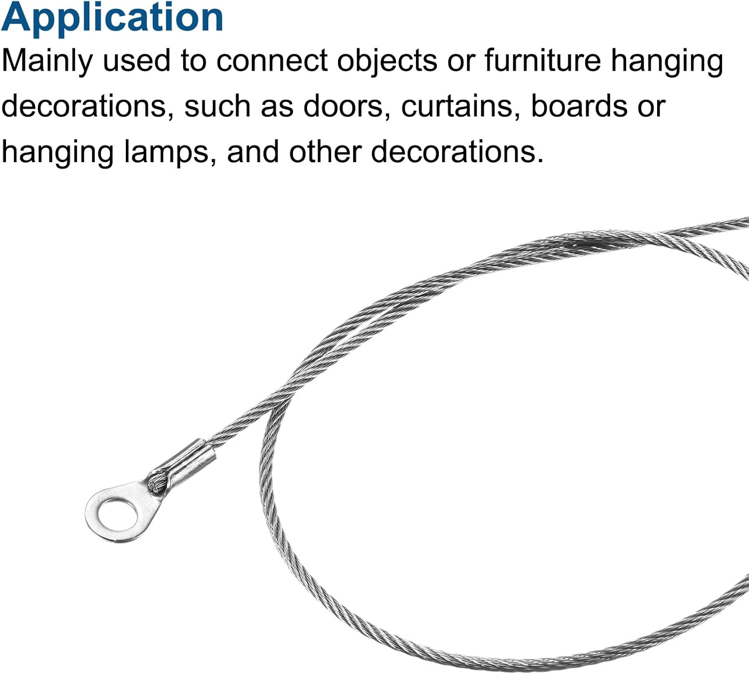 PATIKIL Stainless Steel Lanyard Cable 2mmx10cm, 4 Pack Eyelets Ended Security Wire Rope - Image 5