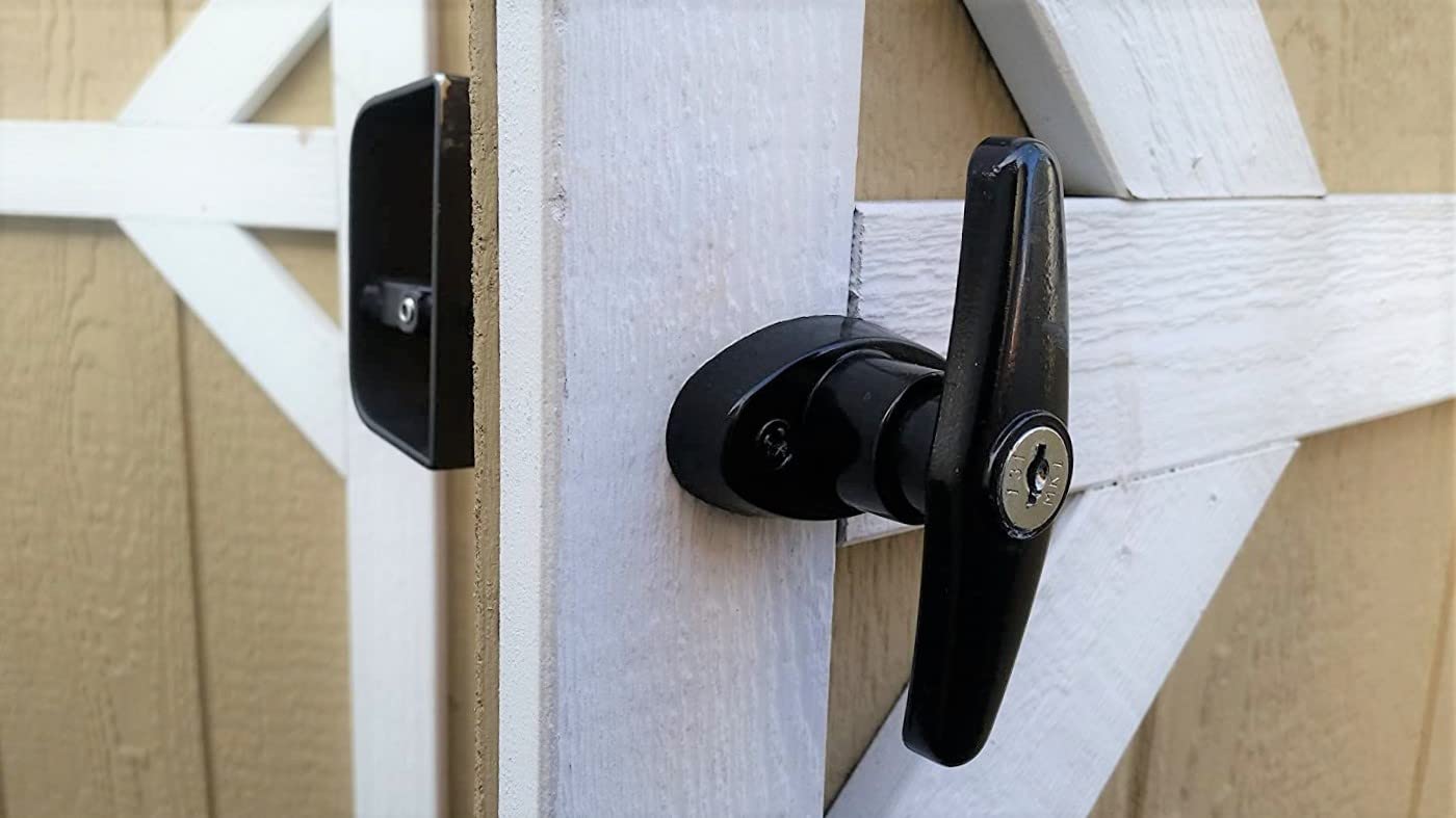 Shed Door THandle Lock Kit Longer 51/2 Stem Includes Keys, Screws