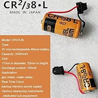 Vista 2 de Paquete de 50 baterías de litio compatibles con Fuji CR2/3 8.L 2000mAh 3V PLC FDK CR2/38.L con enchufe negro